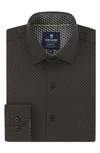 TOM BAINE TOM BAINE SLIM FIT PRINT LONG SLEEVE BUTTON-UP DRESS SHIRT