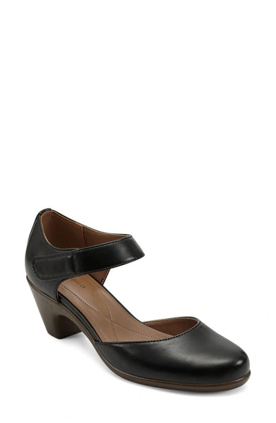 Easy Spirit Casity D'orsay Mid Pump In Black Pu Smooth