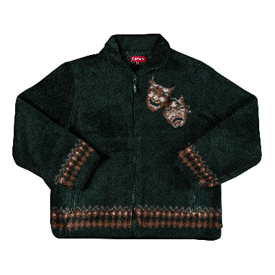 Pre-owned Supreme Drama Mask Fleece Jacket 'dark Green'