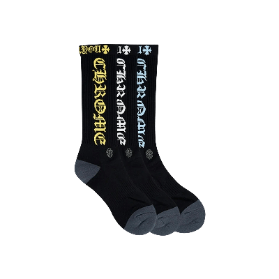 Pre-owned Chrome Hearts 3-pack Socks 'black'