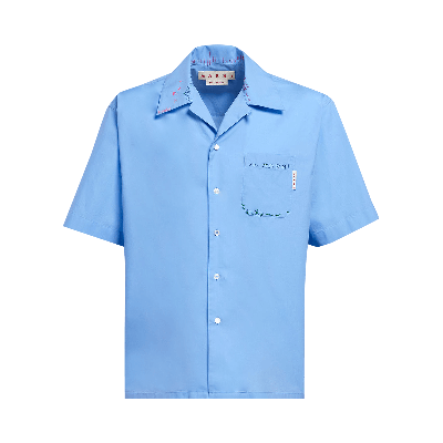 Pre-owned Marni Bowling Shirt 'iris Blue'