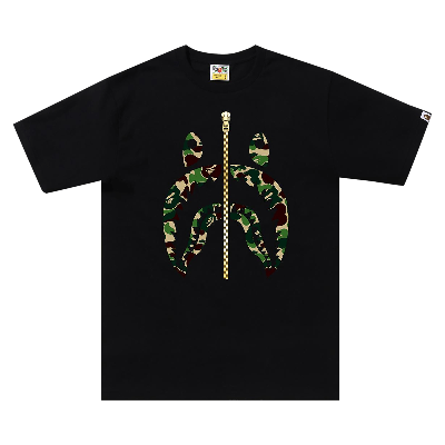 Pre-owned Bape Abc Camo Shark Tee 'black/green'
