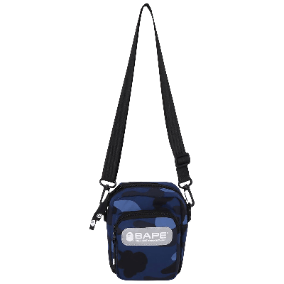 Pre-owned Bape Color Camo Mini Shoulder Bag 'navy' In Blue