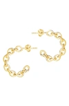Sterling Forever 14k Gold Plated Sterling Silver Open Link Hoop Earrings In Gold