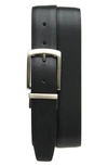 Bosca Reversible Leather Belt In Black/ Tan