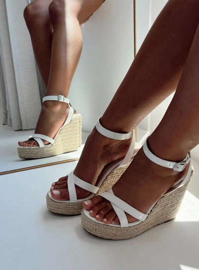 Princess Polly Jesper Espadrille Wedged Heels In White