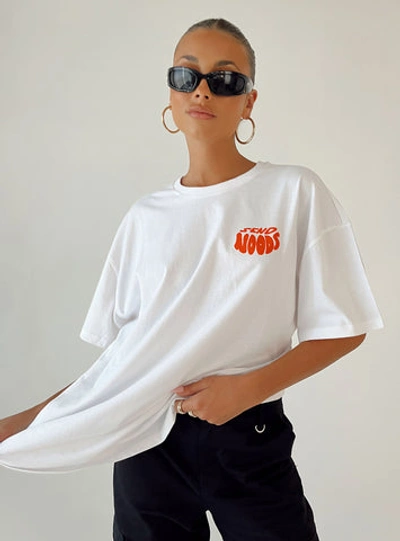 Princess Polly Lower Impact Noods Oversized Tee In White