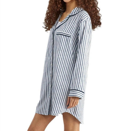 Two's Company Striped Nightshirt And Pant In Multi