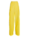 Aknvas Eve Cotton-blend Wide-leg Pants In Yellow