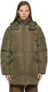 GANNI KHAKI OVERSIZED PUFFER JACKET