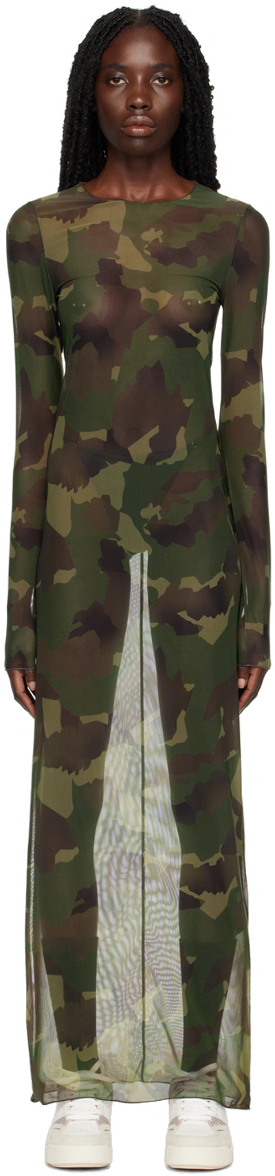 knee length dresses for ladies NOW YOU SEE ME CAMO PRINT MAXI DRESS – AKIRA main image 1