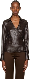 OUR LEGACY BROWN WRAP SHIRT
