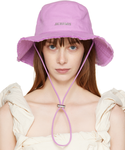 Jacquemus Lilac Frayed Expedition Hat Le Bob Artichaut In Pink & Purple