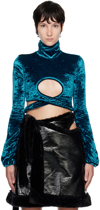 Ottolinger Blue Wrap Loop Turtleneck In Blue