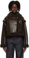 Stand Studio Brown Kristy Faux-shearling Jacket In 87500 Dark Brown/dar