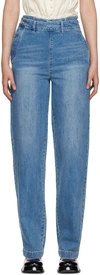 SHUSHU-TONG SSENSE EXCLUSIVE BLUE DOUBLE LAYER JEANS