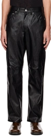 OUR LEGACY BLACK FORMAL MOTO CUT FAUX-LEATHER TROUSERS