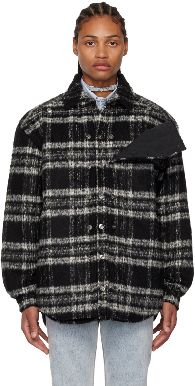 Y/project Black Button Panel Jacket In Black/white