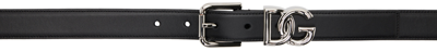 Dolce & Gabbana Black Logo Hardware Belt In 80999 Nero
