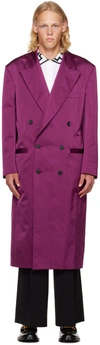 VERSACE PURPLE DOUBLE-BREASTED COAT