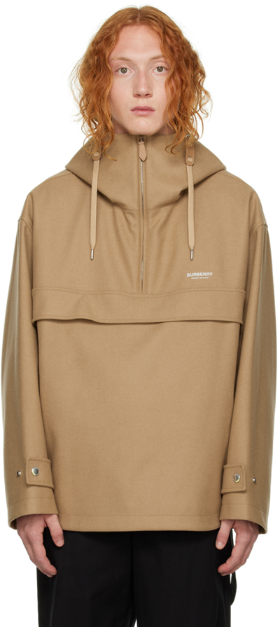 Burberry Wool And Cashmere Anorak In Brown