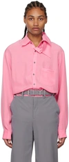 Y/PROJECT PINK DOUBLE COLLAR SHIRT