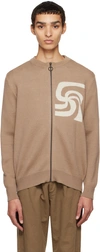 Soulland Beige Armor Lux Edition Cardigan In Beige