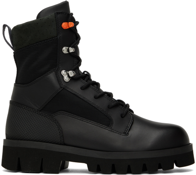 Heron Preston Black Military Boots In Black Black