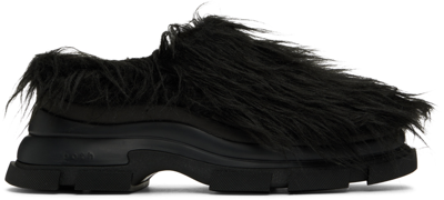 Both Black Gao Low Faux-fur Loafers In 90 Black
