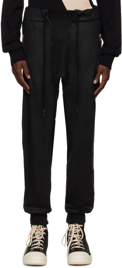 11 By Boris Bidjan Saberi Black P13 Lounge Pants In Black Coated