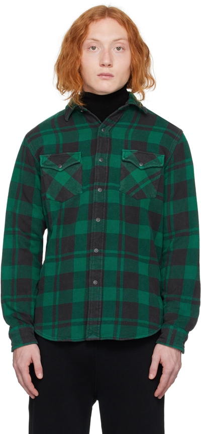 Polo Ralph Lauren Green Button-down Shirt In 5795 Green/black