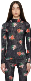 Henrik Vibskov Floral-print Velvet Top In Vintage Velvey Red