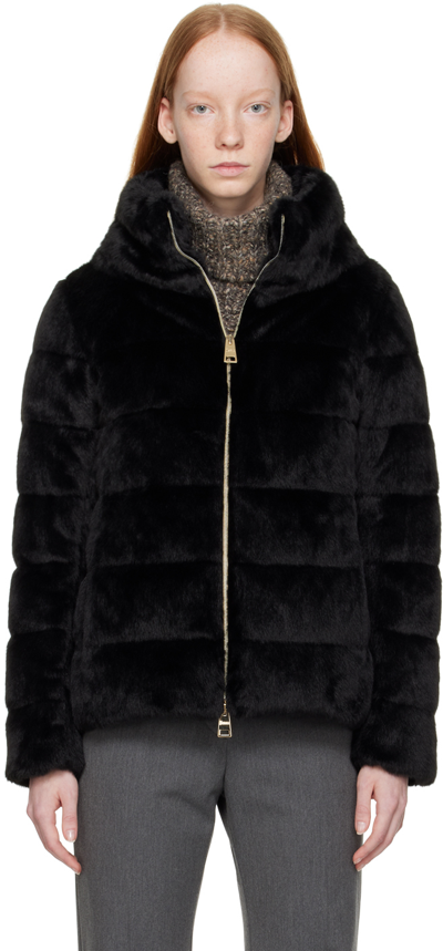 Herno Black Down Faux-fur Jacket | ModeSens