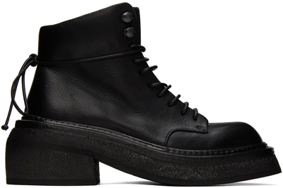Marsèll Black Parata Anfibio Ankle Boots In 666 Black