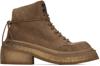 Marsèll Tan Parata Anfibio Ankle Boots In 310 Nocciola
