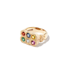 Bleue Burnham 9kt Yellow Gold Flowers Grow Together Sapphire Signet Ring In Gold