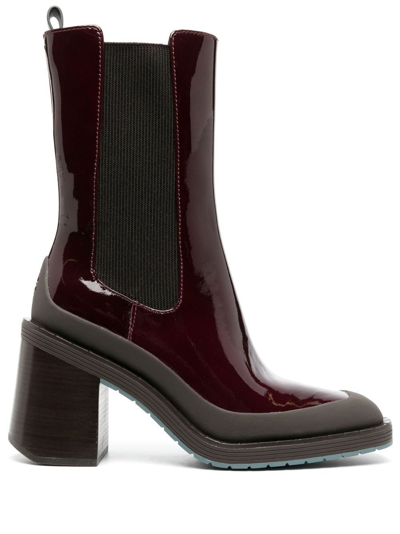 TORY BURCH RED EXPEDITION 85 LEATHER CHELSEA BOOTS,14083119068674