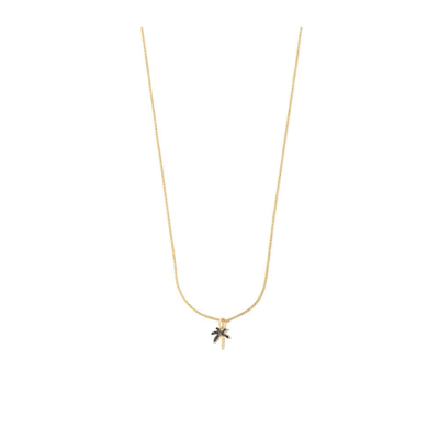 Yvonne Léon 18kt Yellow Gold Diamond Palm Tree Necklace