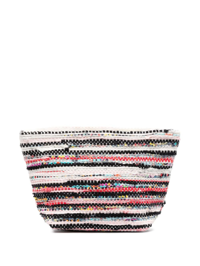 Vilebrequin Multicolour Bamboo Knitted Washbag In Black