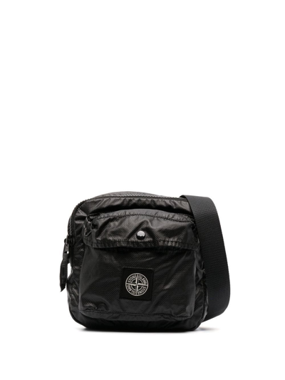 Stone Island Logo-patch Shoulder Bag In Black