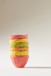 Anthropologie Set Of 6 Mini Matte Latte Bowls In Pink