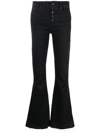 Paige Lou Lou Transcend Black Flared-leg Jeans In Black