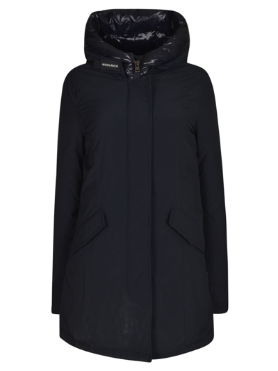 Woolrich Concealed Reversible Parka In Blue