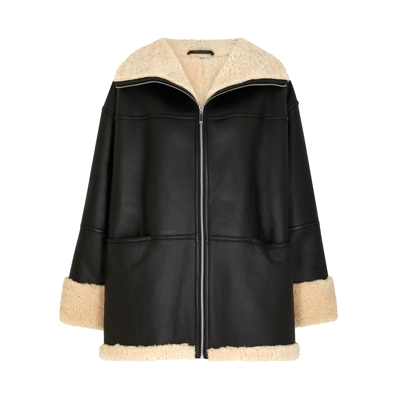 Totême Black Signature Shearling Jacket