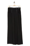 Maxstudio Sailor High Waist Wide Leg Pants In Black
