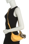 Betsey Johnson Croc-embossed Crescent Crossbody Bag & Pouch In Honey Comb
