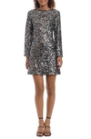 DONNA MORGAN SEQUINED LONG SLEEVE DRESS