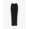 Skims Soft Lounge Ruched Stretch-jersey Maxi Skirt In Onyx