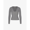 Skims Soft Lounge Long Sleeve Rib Top In Heather Gray