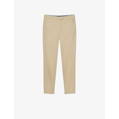 Marc O'polo Straight-leg Mid-rise Stretch-cotton Trousers In Brown